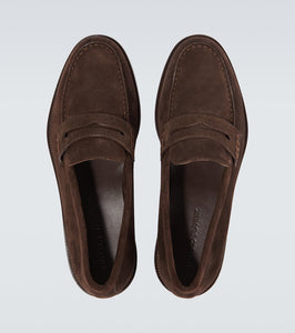 Manolo Blahnik Perry suede penny loafers