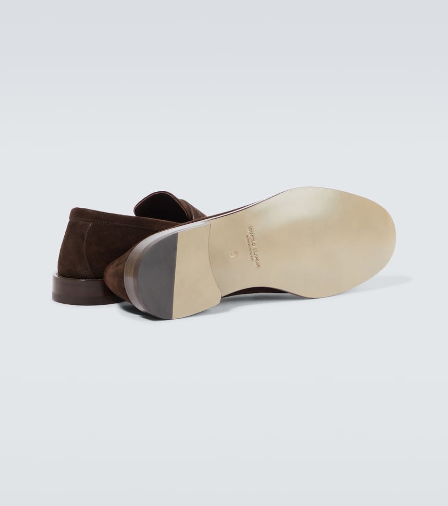 Manolo Blahnik Perry suede penny loafers