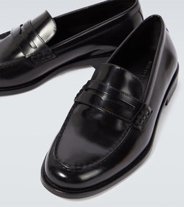 Manolo Blahnik Perry leather penny loafers