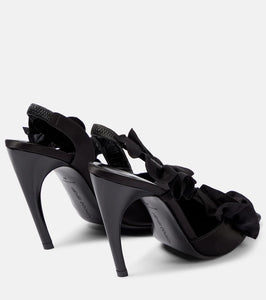 Nensi Dojaka Ruffled satin slingback pumps