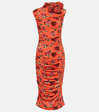 Magda Butrym Floral-appliqué printed midi dress