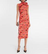Magda Butrym Floral-appliqué printed midi dress