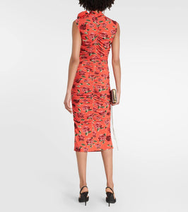 Magda Butrym Floral-appliqué printed midi dress