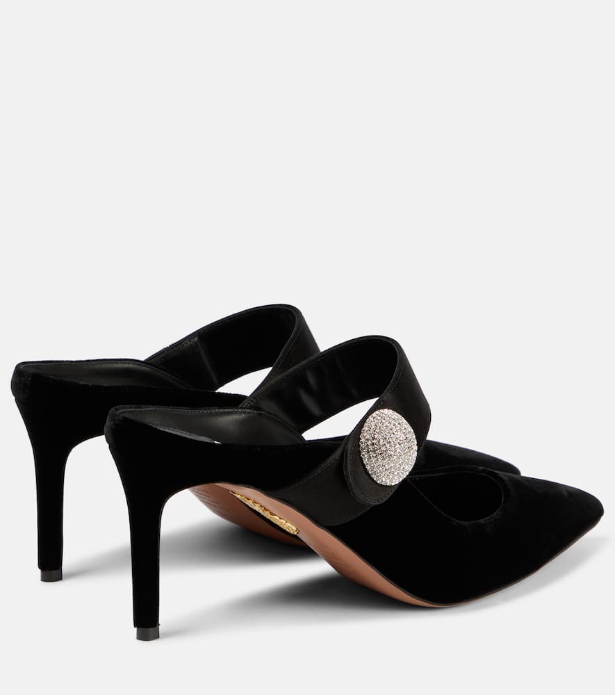 Aquazzura Macaron embellished velvet mules