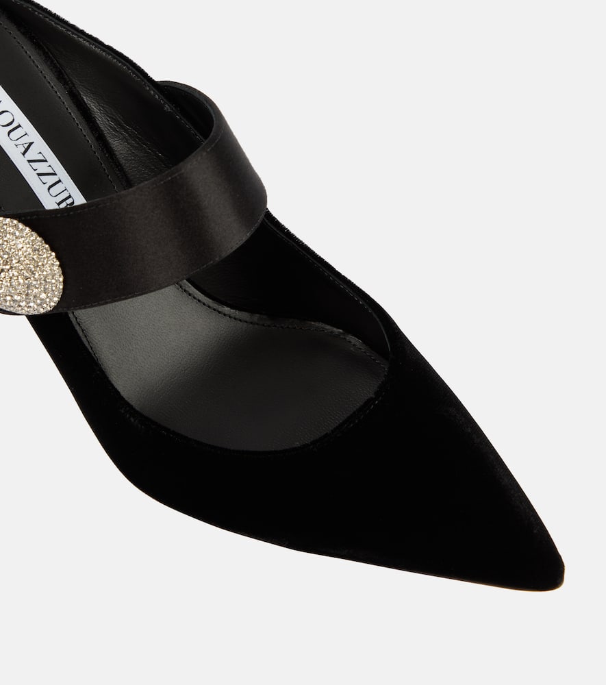 Aquazzura Macaron embellished velvet mules
