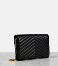 Saint Laurent Cassandre matelass√É¬© leather wallet on chain