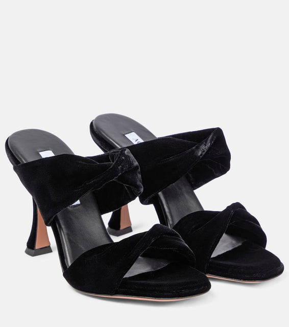 Aquazzura Twist velvet mules