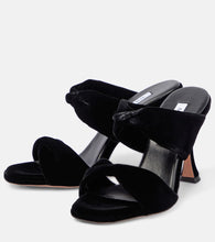 Aquazzura Twist velvet mules