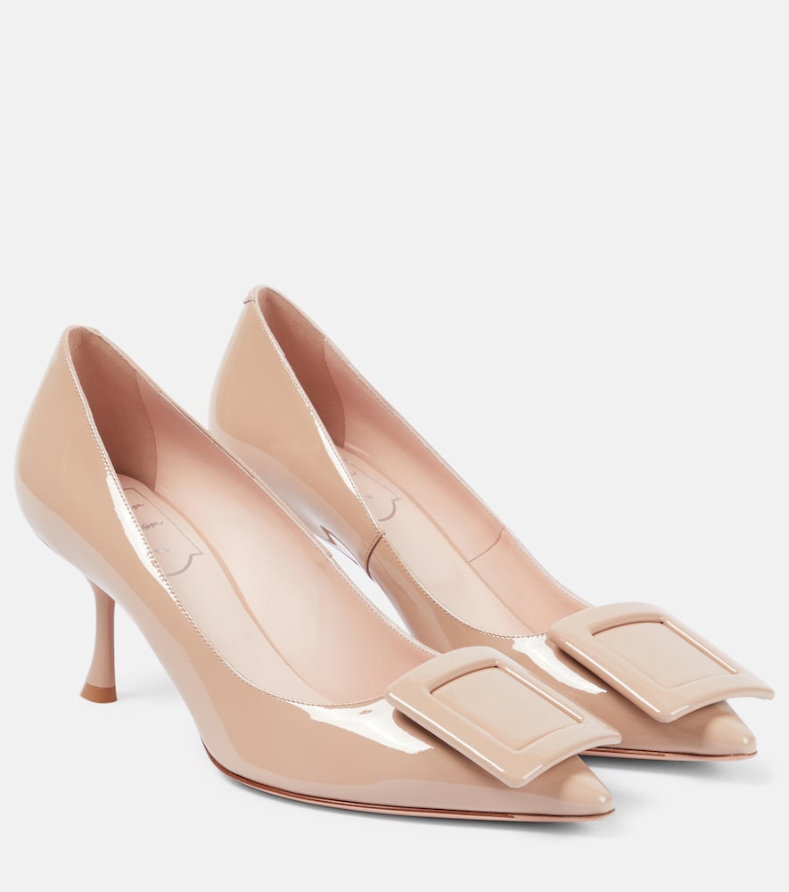 Roger Vivier Viv' In The City 65 patent leather pumps (Beige) - Mid Heel Pumps