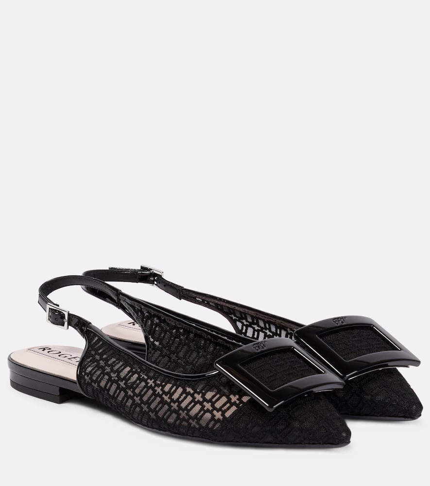 Roger Vivier Gommettine net slingback flats