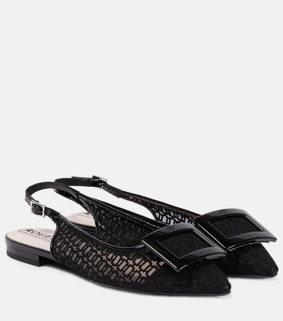 Roger Vivier Gommettine net slingback flats