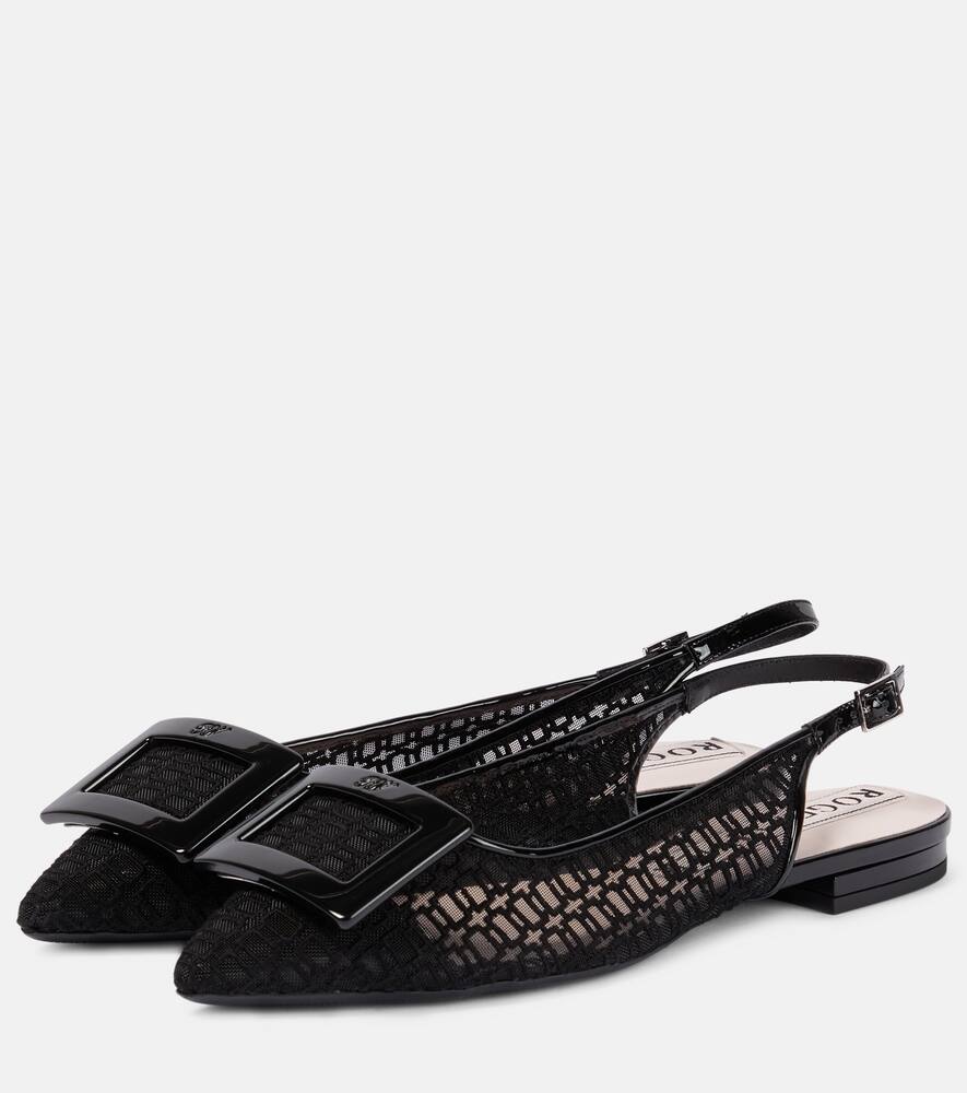 Roger Vivier Gommettine net slingback flats