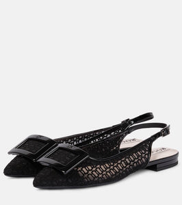 Roger Vivier Gommettine net slingback flats