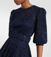 Costarellos Belted lace midi dress