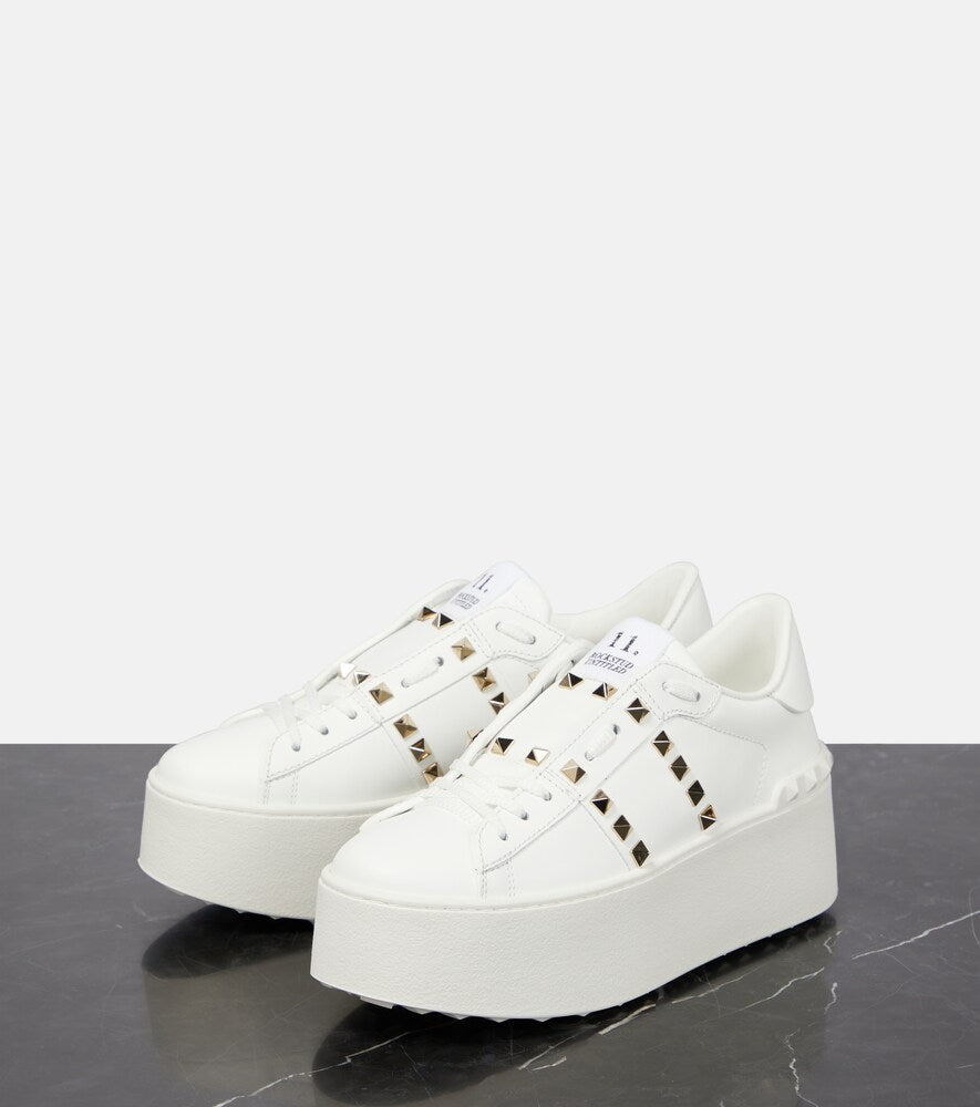 Valentino Garavani Rockstud Untitled leather platform sneakers