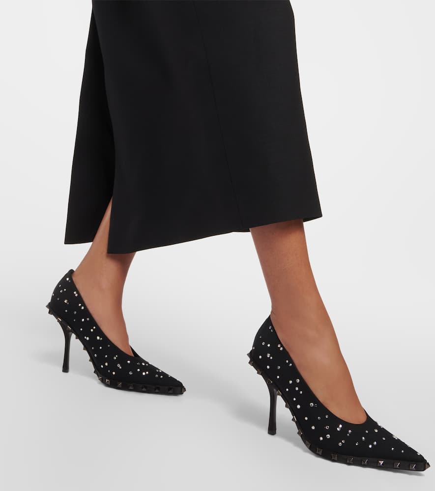 Valentino Garavani Rockstud and crystal embellished pumps