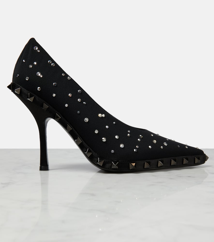 Valentino Garavani Rockstud and crystal embellished pumps