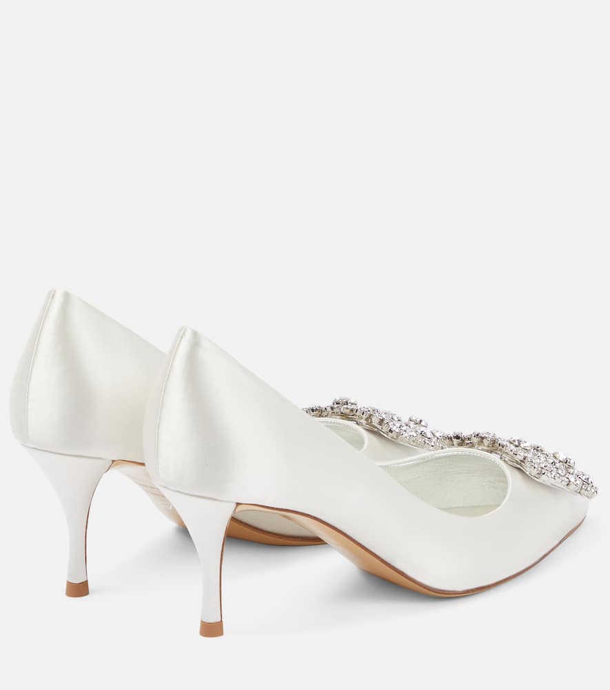 Roger Vivier Flower Strass embellished satin pumps