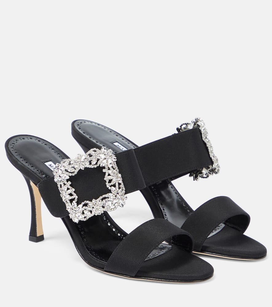 Manolo Blahnik Gable embellished satin sandals