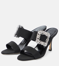 Manolo Blahnik Gable embellished satin sandals