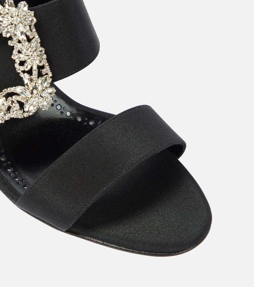Manolo Blahnik Gable embellished satin sandals