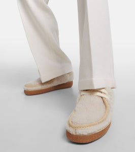 Ami Paris Lace-up shearling loafers