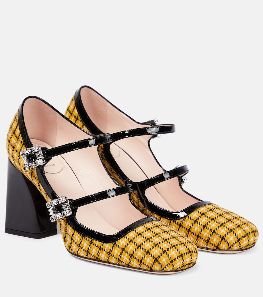 Roger Vivier Tres Vivier Babies tweed checked pumps