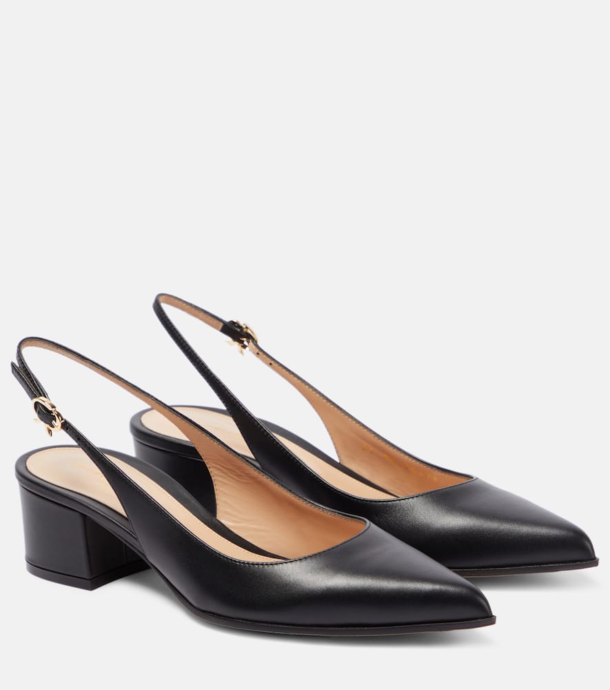 Gianvito Rossi Piper leather slingback pumps - Gianvito Rossi Piper 皮革露跟高跟鞋