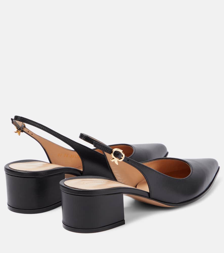 Gianvito Rossi Piper leather slingback pumps