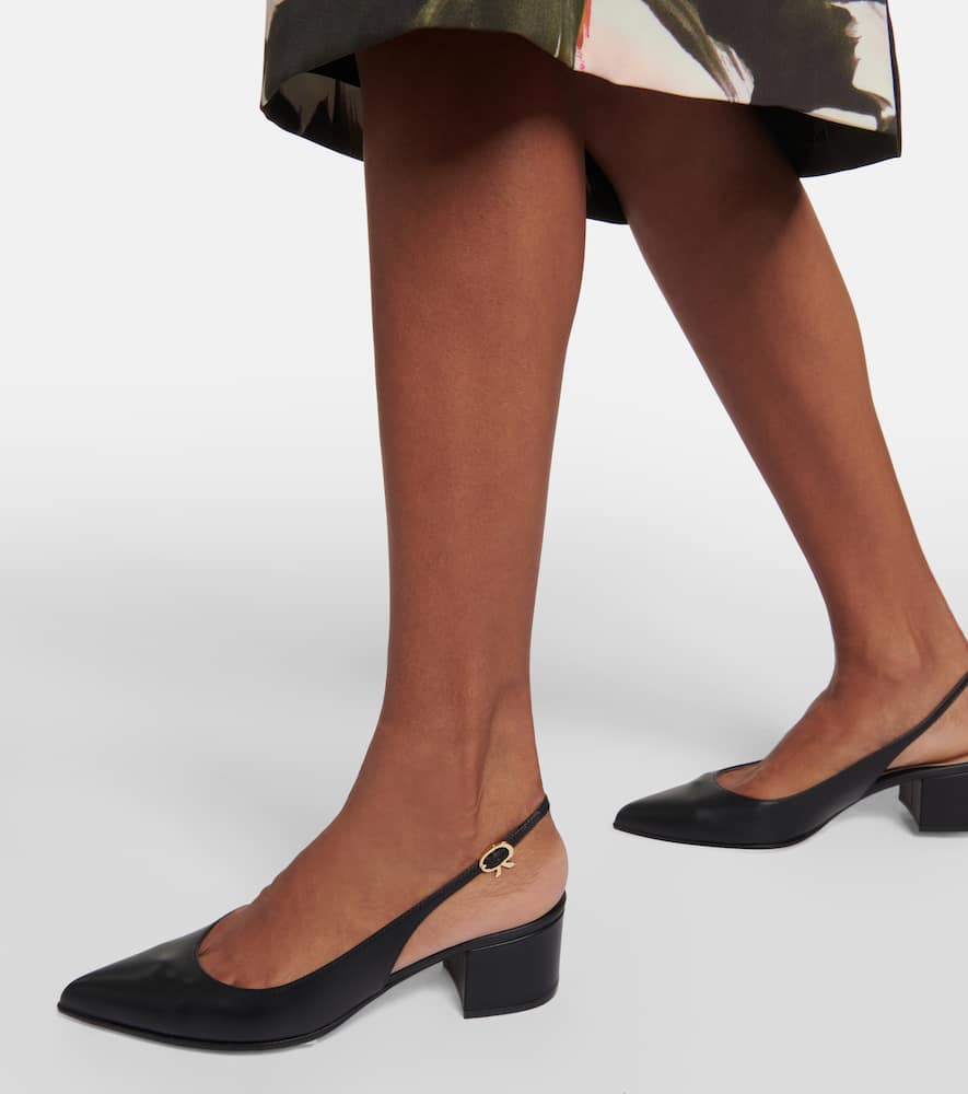 Gianvito Rossi Piper leather slingback pumps