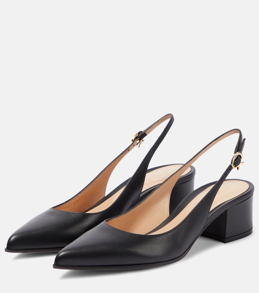 Gianvito Rossi Piper leather slingback pumps