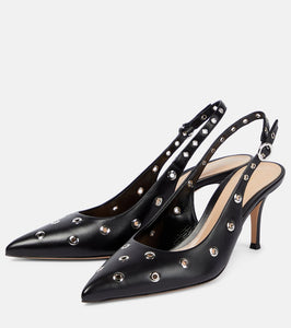 Gianvito Rossi Lydia studded leather slingback pumps