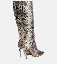 Gianvito Rossi Snake-effect leather over-the-knee boots