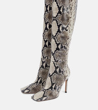 Gianvito Rossi Snake-effect leather over-the-knee boots