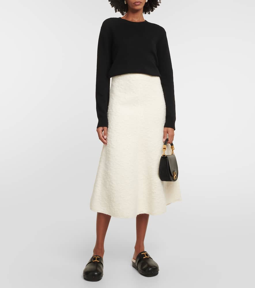 Chloe Marcie leather and shearling slippers