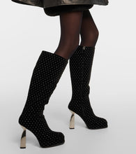 Nodaleto Angel S embellished velvet knee-high boots