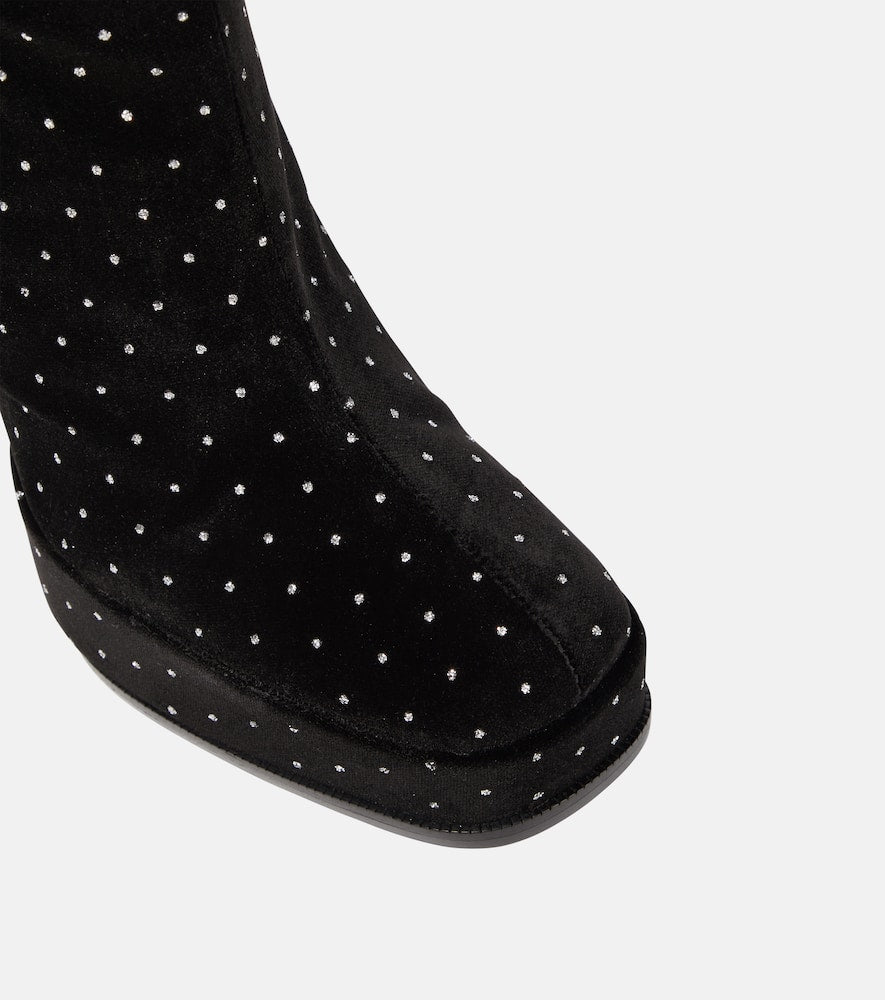 Nodaleto Angel S embellished velvet knee-high boots