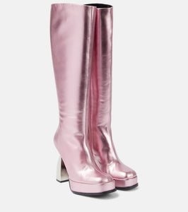 Nodaleto Angel metallic leather knee-high boots