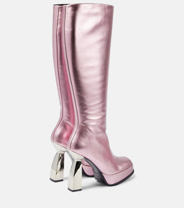 Nodaleto Angel metallic leather knee-high boots