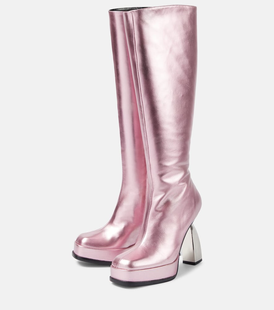 Nodaleto Angel metallic leather knee-high boots