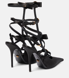 Versace Medusa caged satin pumps
