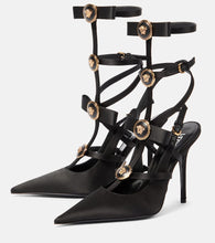 Versace Medusa caged satin pumps