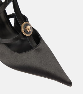 Versace Medusa caged satin pumps