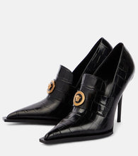 Versace Croc-effect patent leather pumps