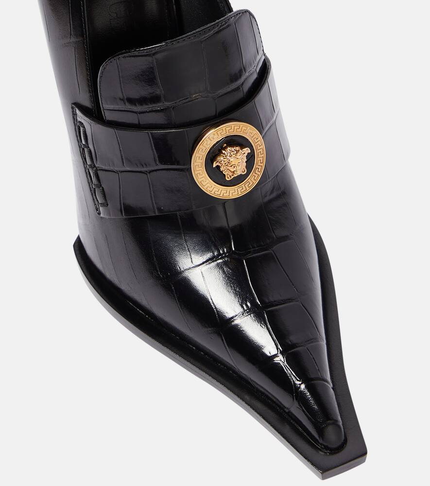 Versace Croc-effect patent leather pumps