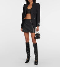 Versace Croc-effect patent leather knee-high boots
