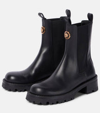 Versace Medusa leather Chelsea boots