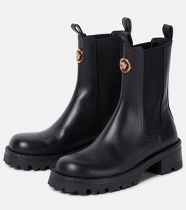 Versace Medusa leather Chelsea boots