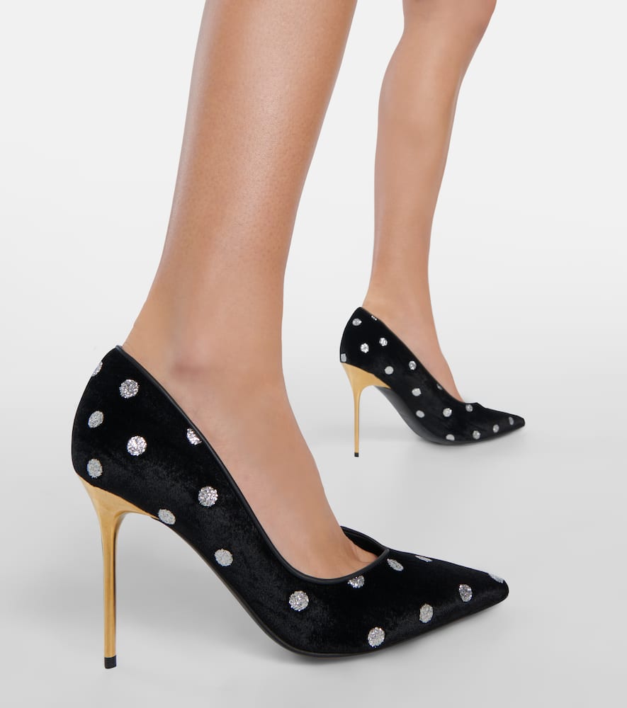 Balmain Ruby polka-dot velvet pumps