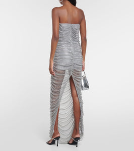 Giuseppe di Morabito Embellished bustier mesh gown